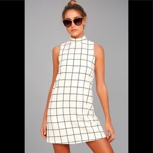 *FINAL PRICE* NEW Lulus High Neck Checked Dress